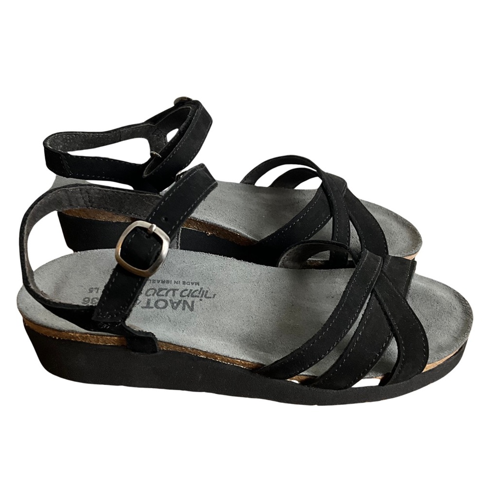 Naot Black Strappy Suede Sandals Size 36